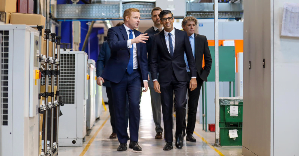 Robbie Moore MP speaks to PM Rishi Sunak at Teconnex.